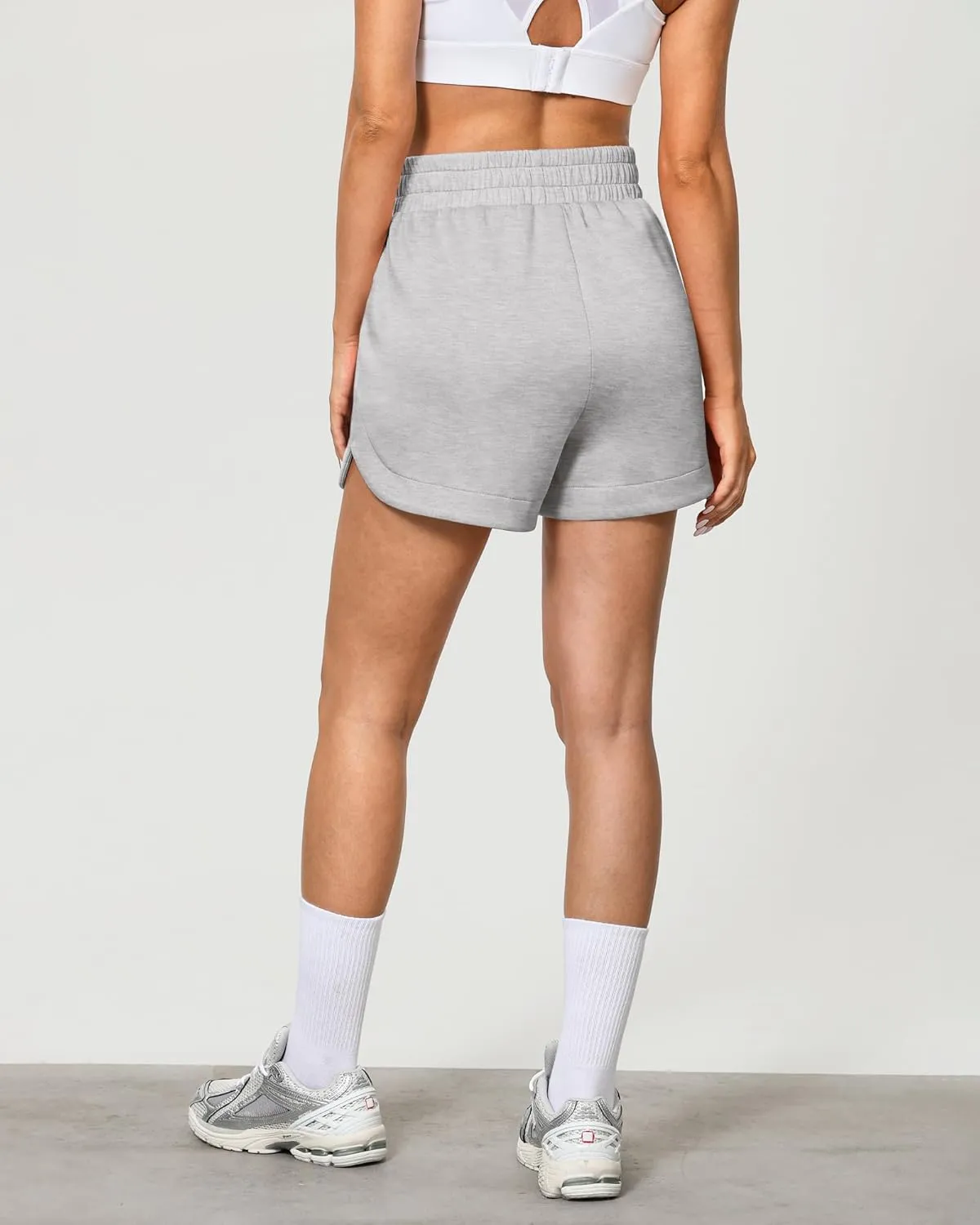 luvamia Athletic Shorts for Women High Waisted Comfy Pull On Elastic Waist Casual Lounge Summer Sweat Shorts with Pocket