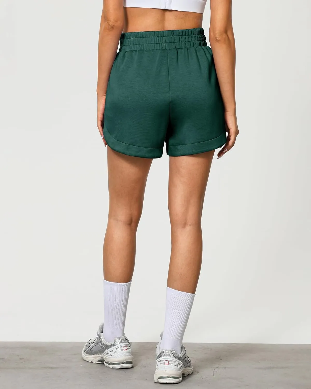 luvamia Athletic Shorts for Women High Waisted Comfy Pull On Elastic Waist Casual Lounge Summer Sweat Shorts with Pocket