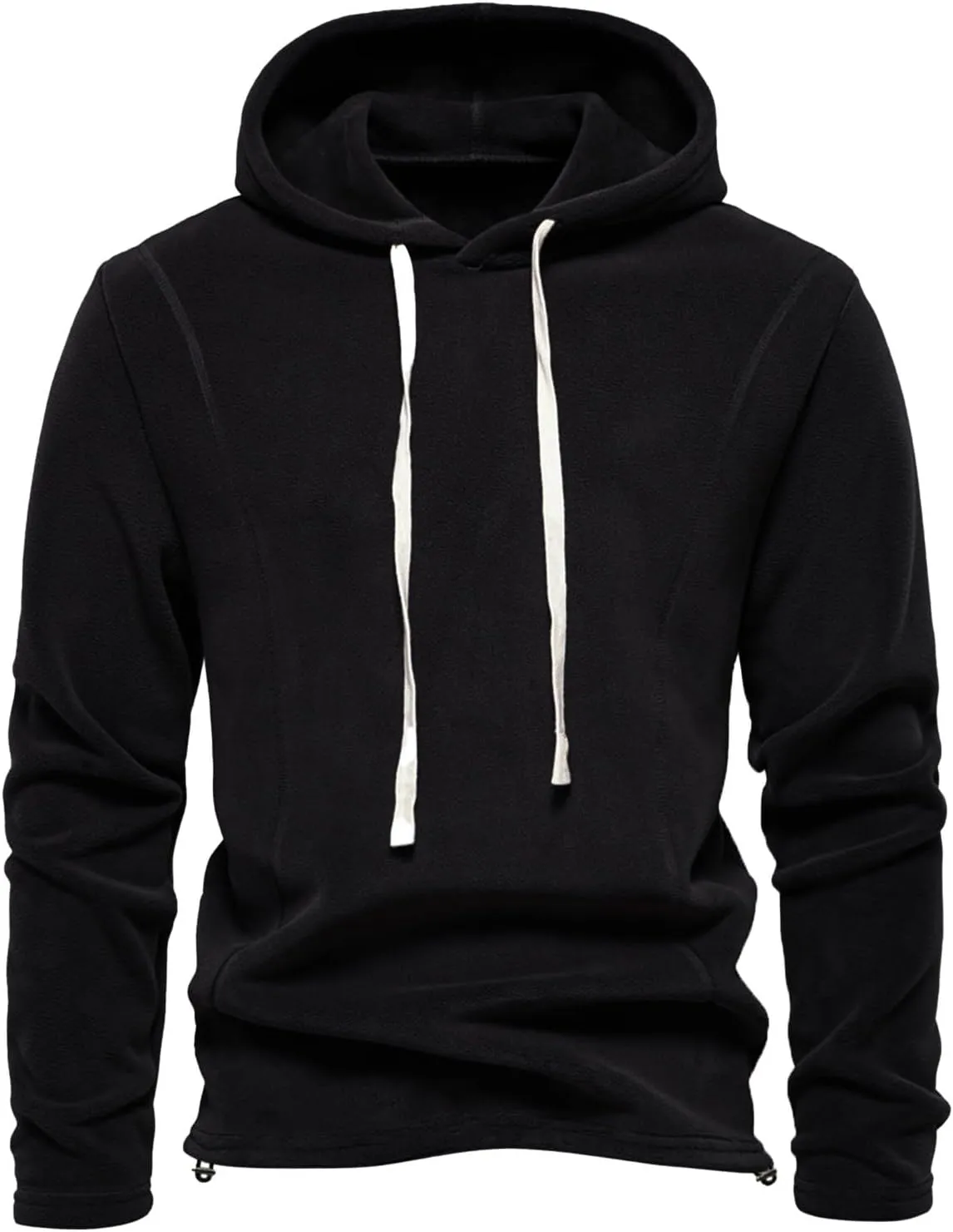 Mens Hooded Sweatshirt Casual Long Sleeve Fleece Hoodies Drawstring Workout Pullover with Pocket
