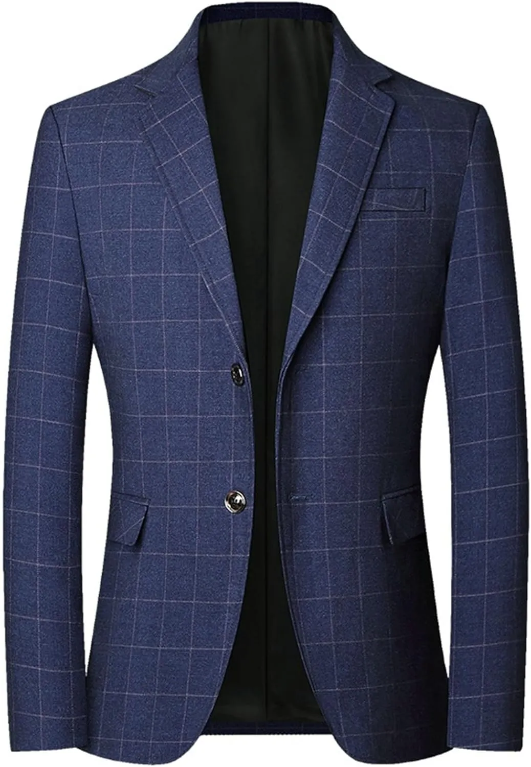 Mens Plaid Blazer Leisure Lightweight Sport Coat Two Button Suit Jacket Slim Fit Checkered Blazer for Men Wedding