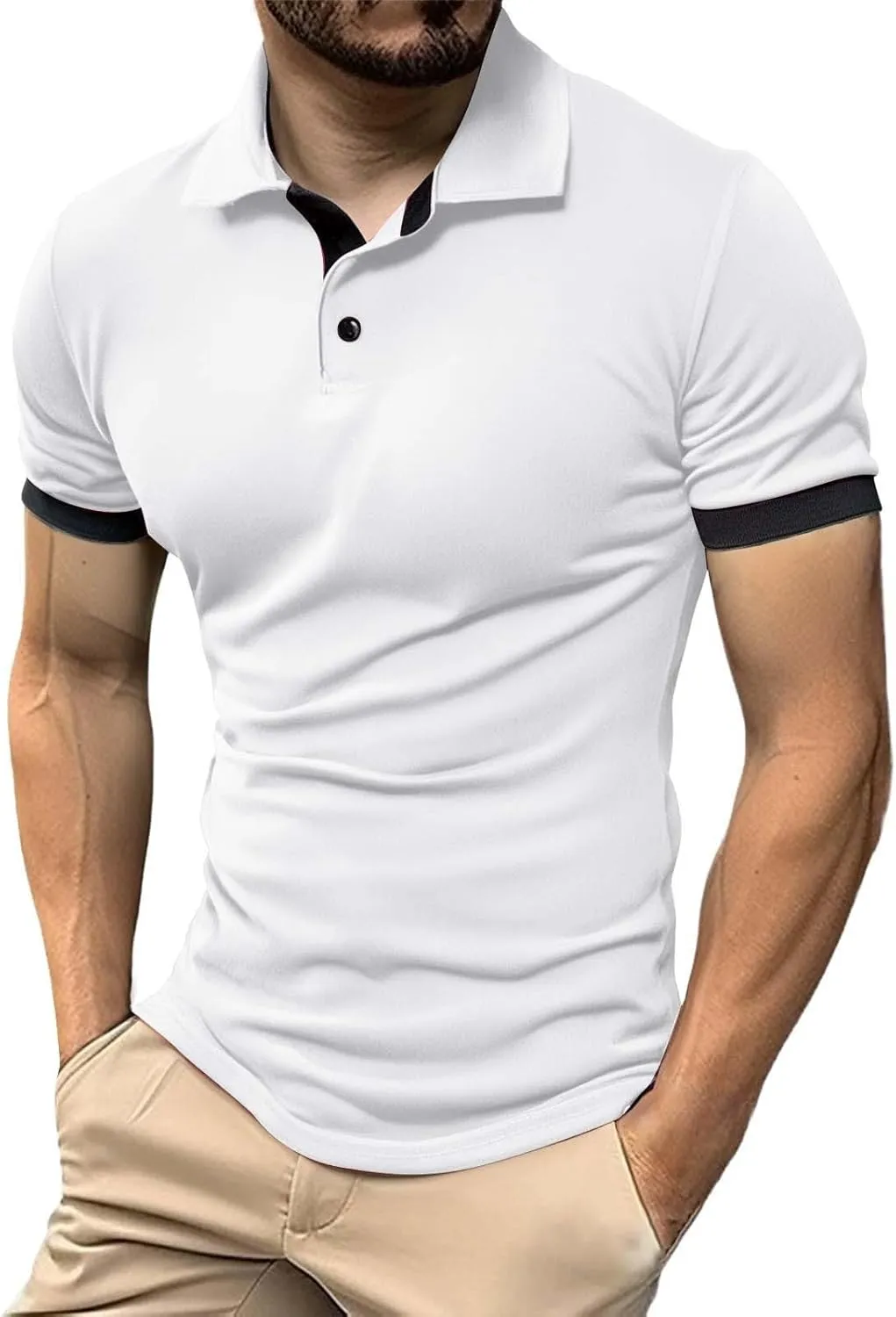 Mens Polo Shirts Breathable Quick Dry Short Sleeve Golf T Shirt Classic Summer Performance Moisture Wicking Gym Tees