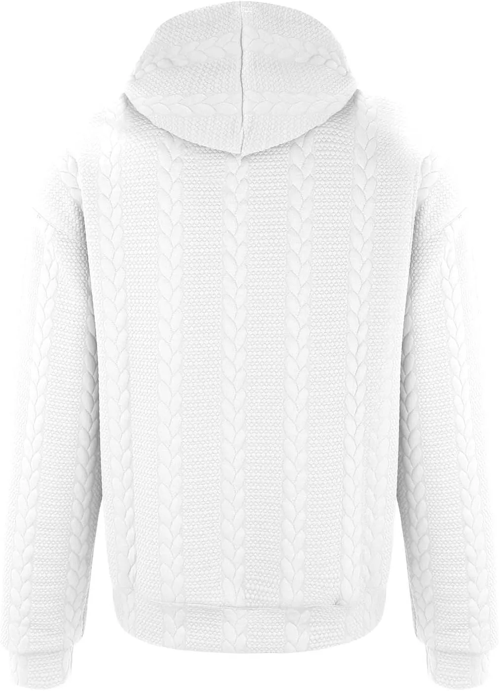 Mens Relaxed Fit Knitted Hoodie Hipster Casual Long Sleeve Solid Color Pullover Sweater Lightweight Hooded Sweatshirt