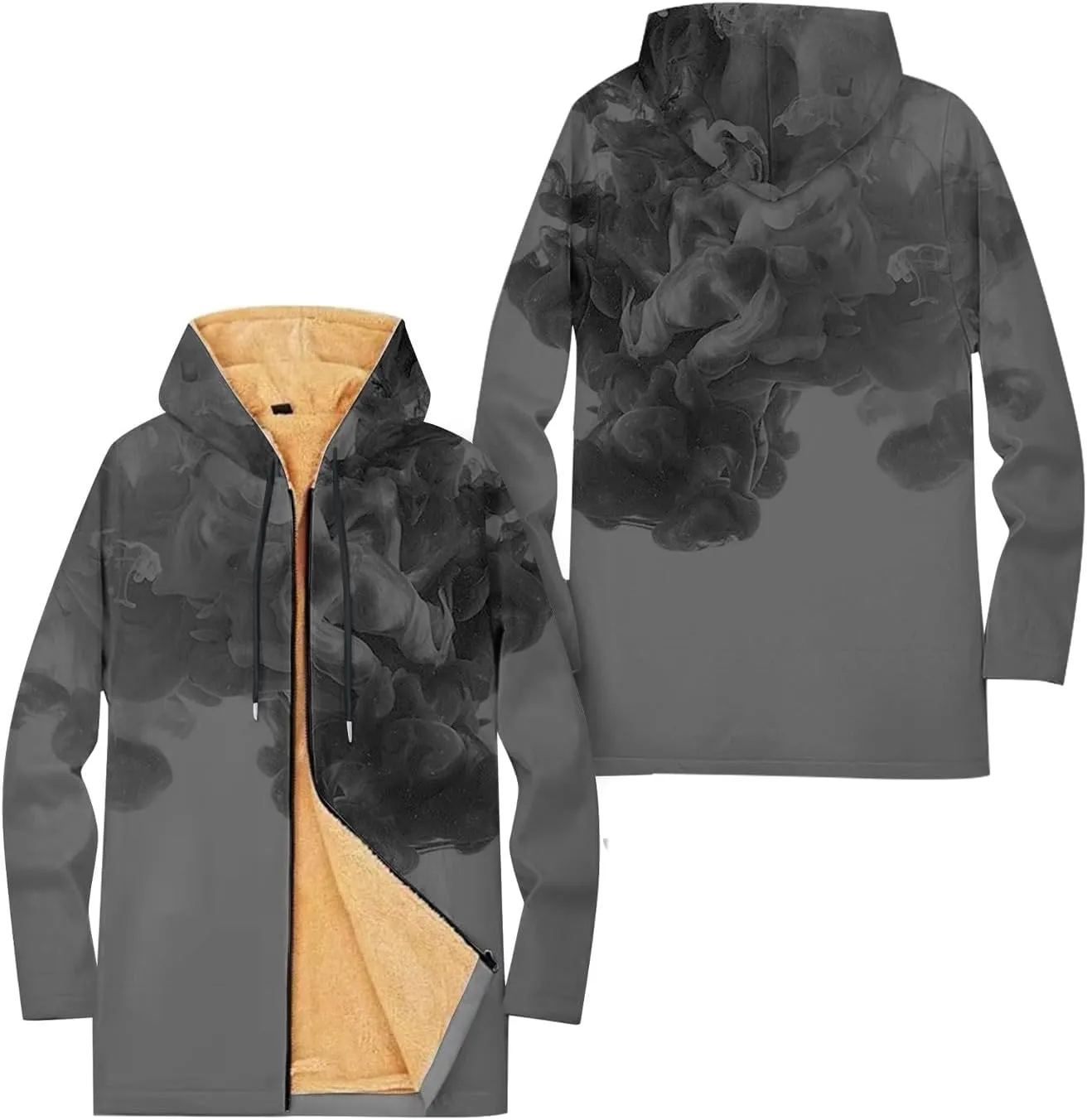 Mens Sherpa Hoodie Full-Zip Casual Thick Hooded Thermal Winter Fleece Hoodies