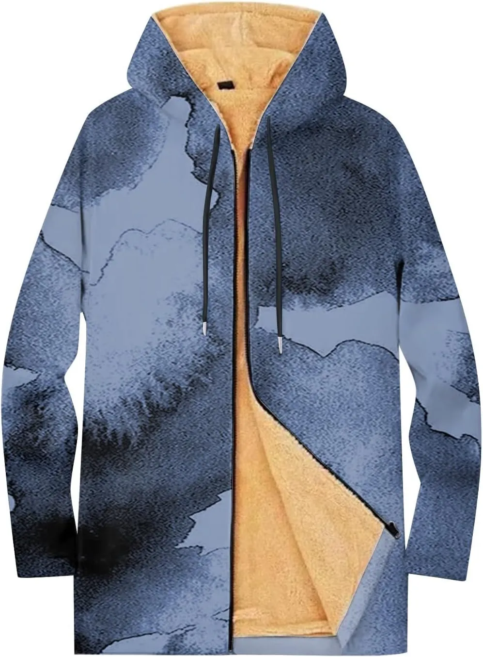 Mens Sherpa Hoodie Full-Zip Casual Thick Hooded Thermal Winter Fleece Hoodies