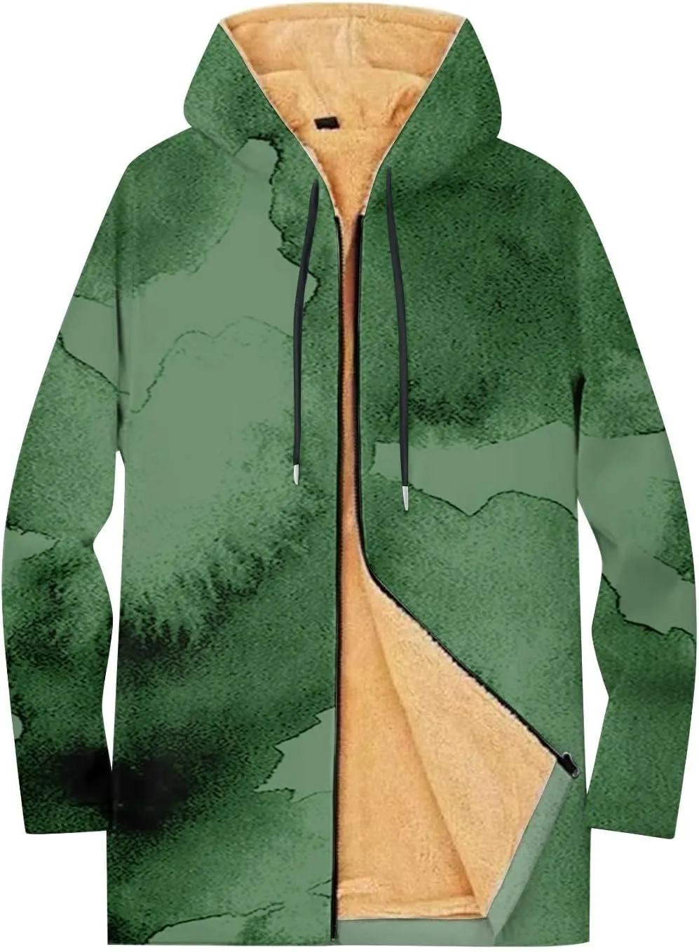 Mens Sherpa Hoodie Full-Zip Casual Thick Sweatshirt Fleece Warm Winter Hooded
