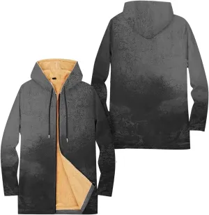 Mens Sherpa Hoodie Full-Zip Heavyweight Fleece Hoodies Warm Winter Thermal Hooded