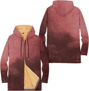 Mens Sherpa Hoodie Full-Zip Heavyweight Fleece Hoodies Warm Winter Thermal Hooded