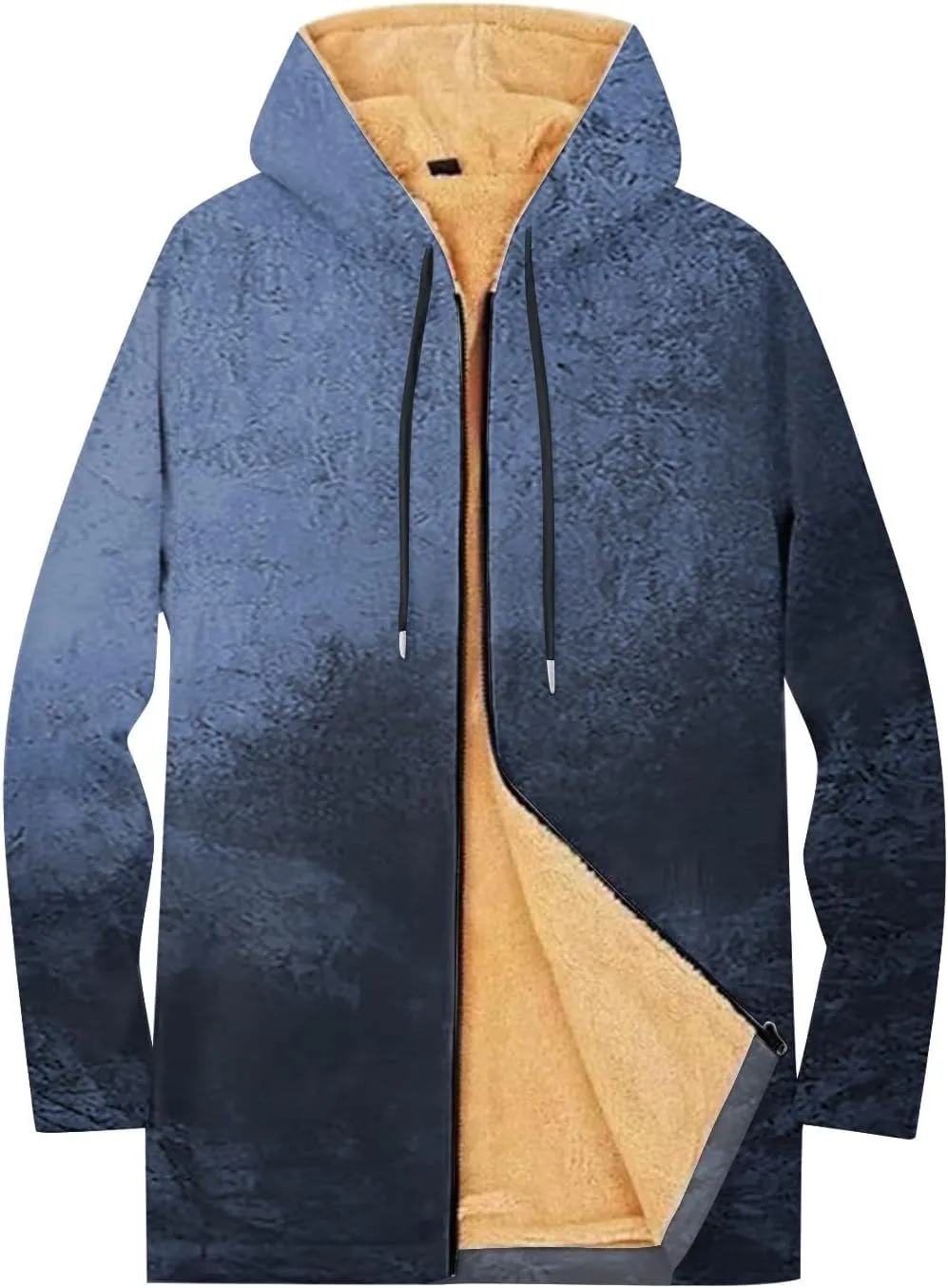 Mens Sherpa Hoodie Full-Zip Heavyweight Fleece Hoodies Warm Winter Thermal Hooded