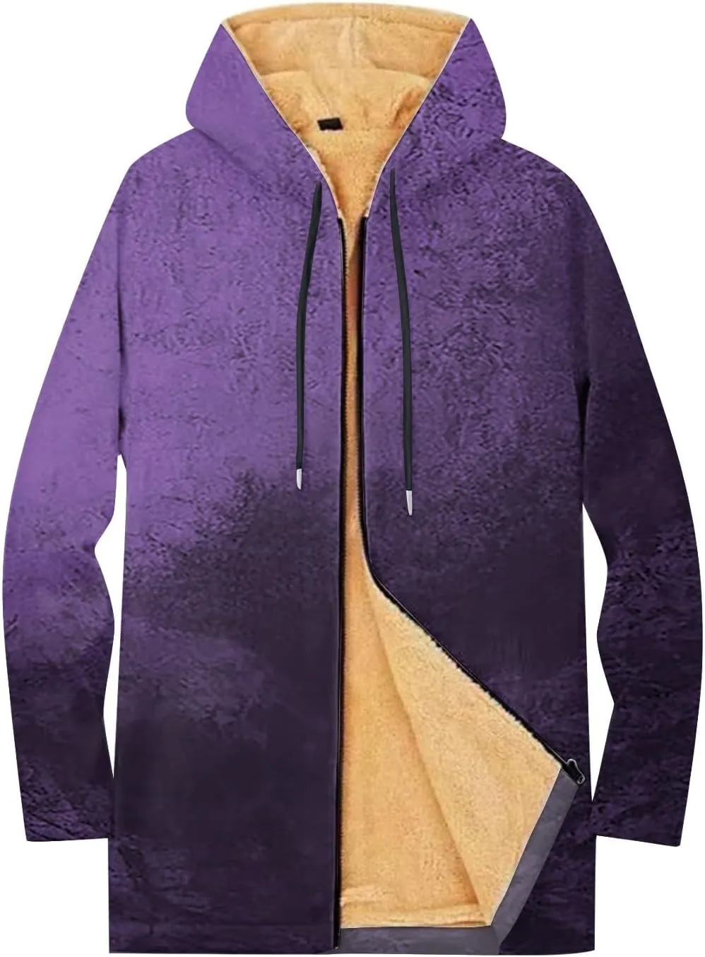 Mens Sherpa Hoodie Full-Zip Heavyweight Fleece Hoodies Warm Winter Thermal Hooded