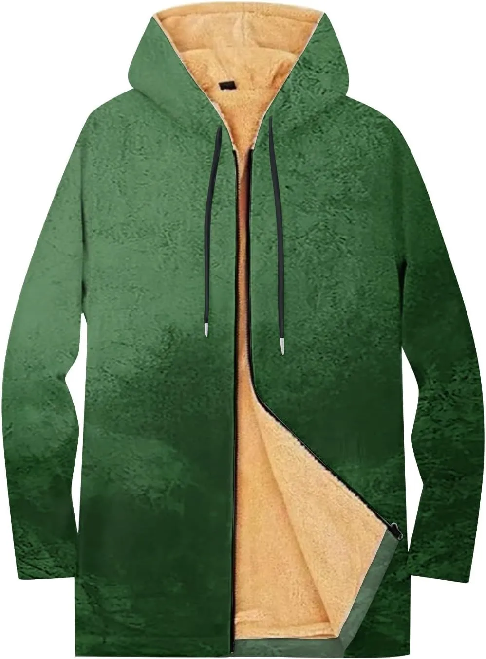 Mens Sherpa Hoodie Full-Zip Heavyweight Fleece Hoodies Warm Winter Thermal Hooded