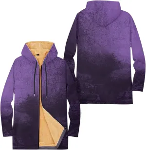 Mens Sherpa Hoodie Full-Zip Heavyweight Fleece Hoodies Warm Winter Thermal Hooded