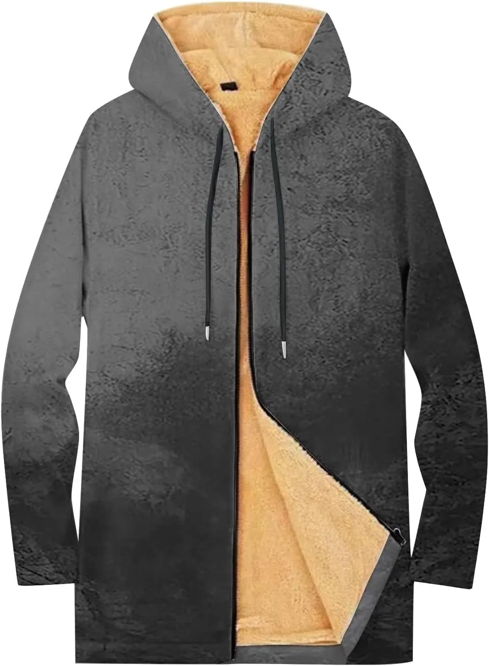 Mens Sherpa Hoodie Full-Zip Heavyweight Fleece Hoodies Warm Winter Thermal Hooded
