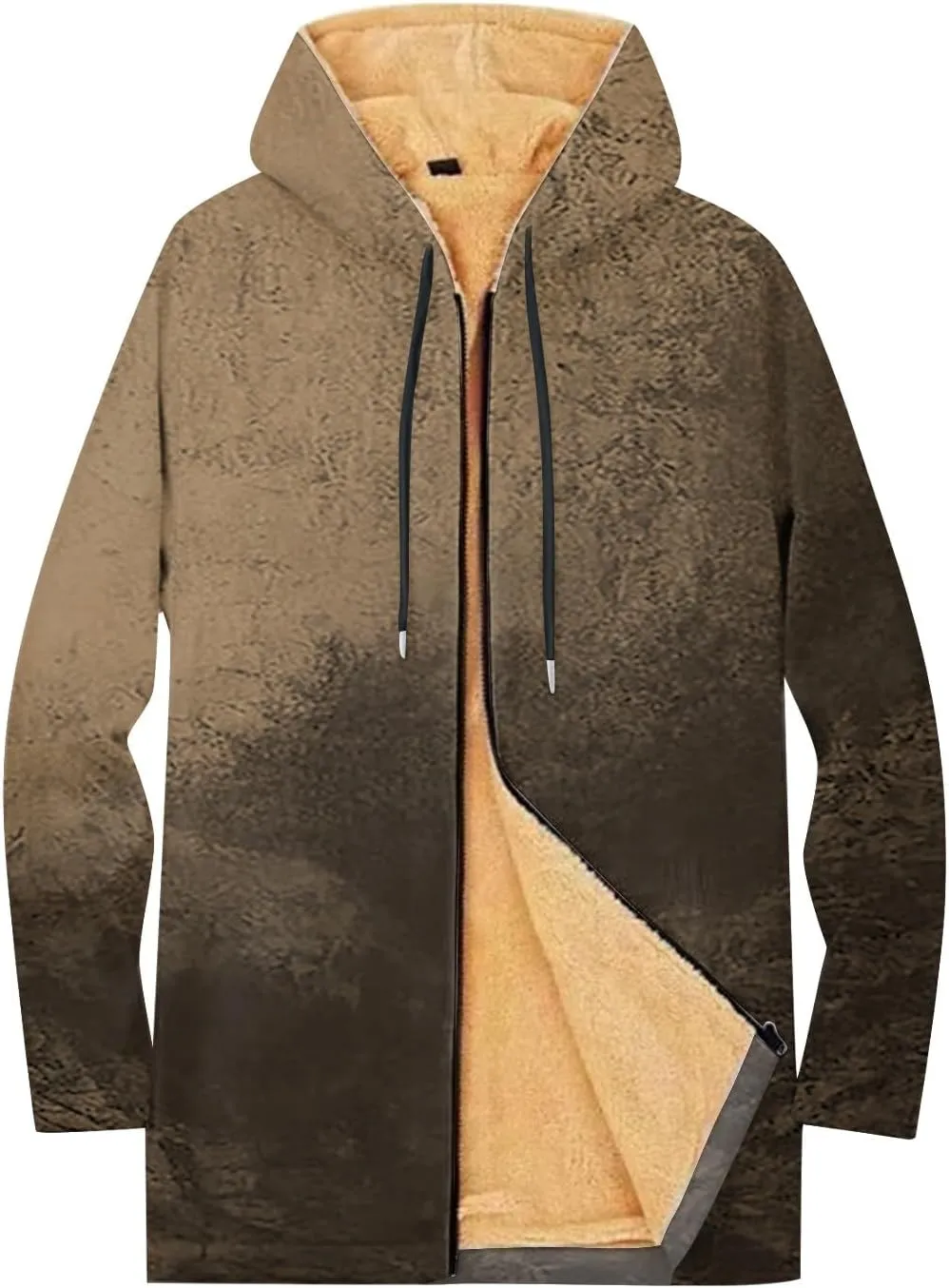 Mens Sherpa Hoodie Full-Zip Heavyweight Fleece Hoodies Warm Winter Thermal Hooded