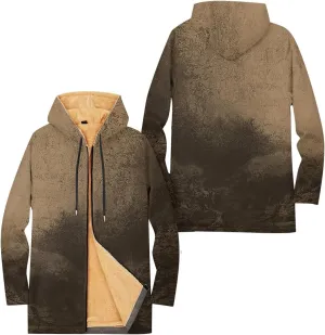 Mens Sherpa Hoodie Full-Zip Heavyweight Fleece Hoodies Warm Winter Thermal Hooded