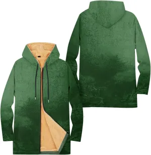 Mens Sherpa Hoodie Full-Zip Heavyweight Fleece Hoodies Warm Winter Thermal Hooded