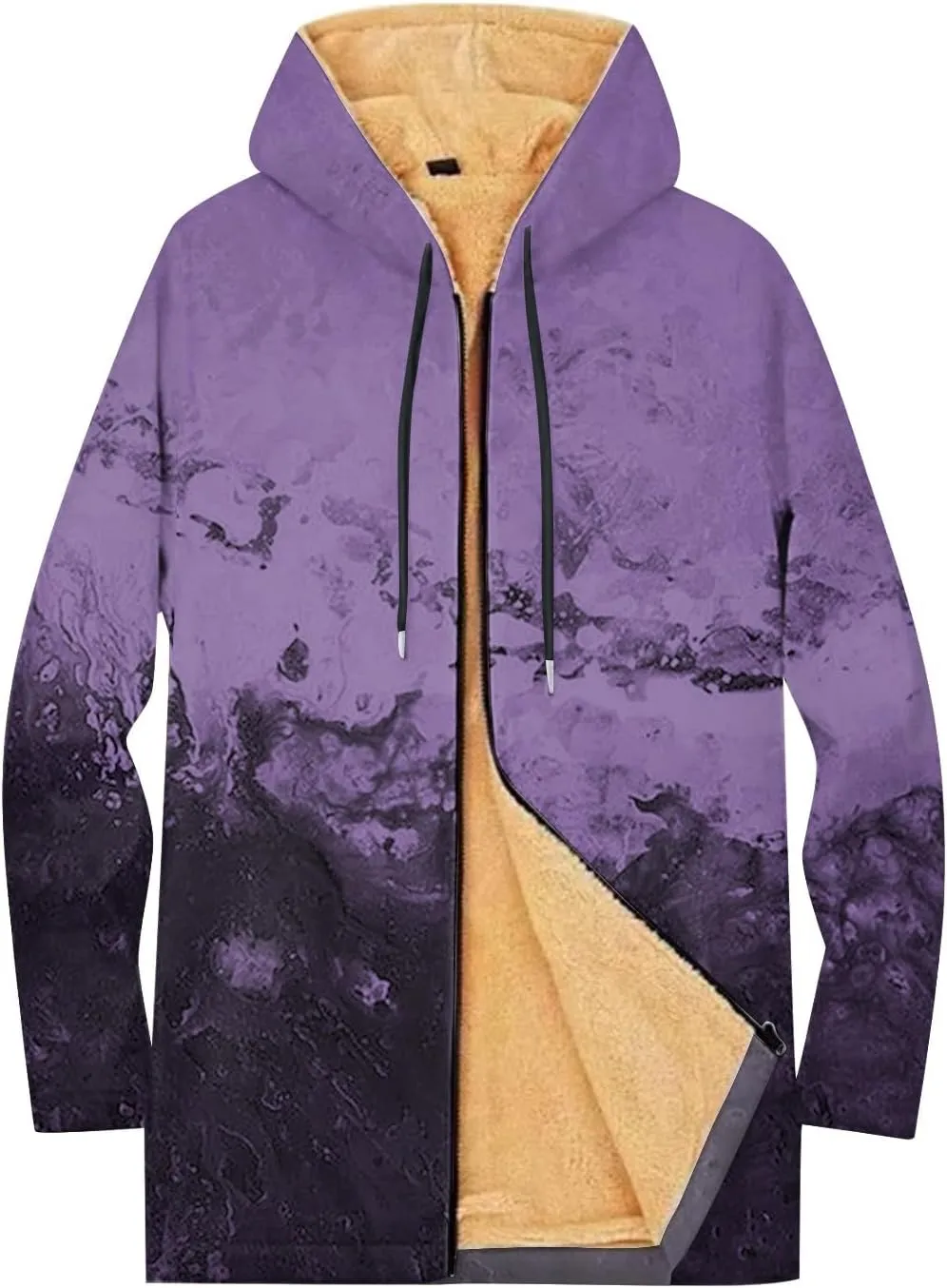 Mens Sherpa Hoodie Full-Zip Thermal Thick Sweatshirt Winter Fleece Heavyweight Hoodies