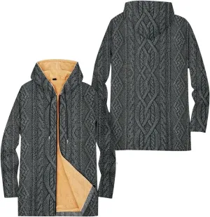 Mens Sherpa Hoodie Zip Up Heavyweight Fleece Hoodies Winter Warm Casual Sweatshirt
