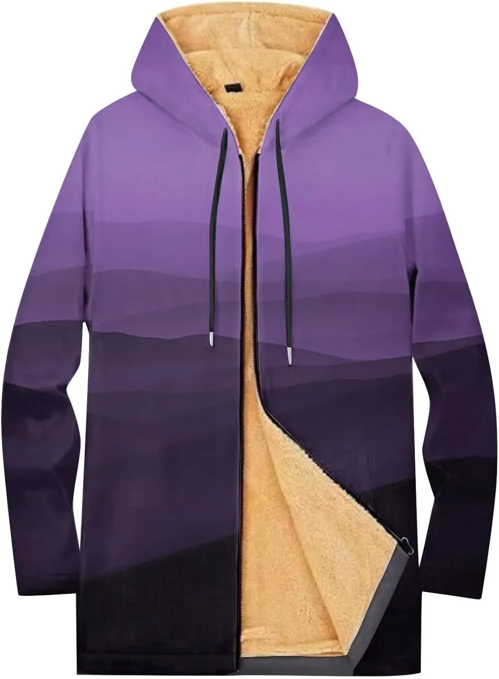 Mens Sherpa Hoodie Zip Up Heavyweight Fleece Hoodies Winter Warm Casual Sweatshirt