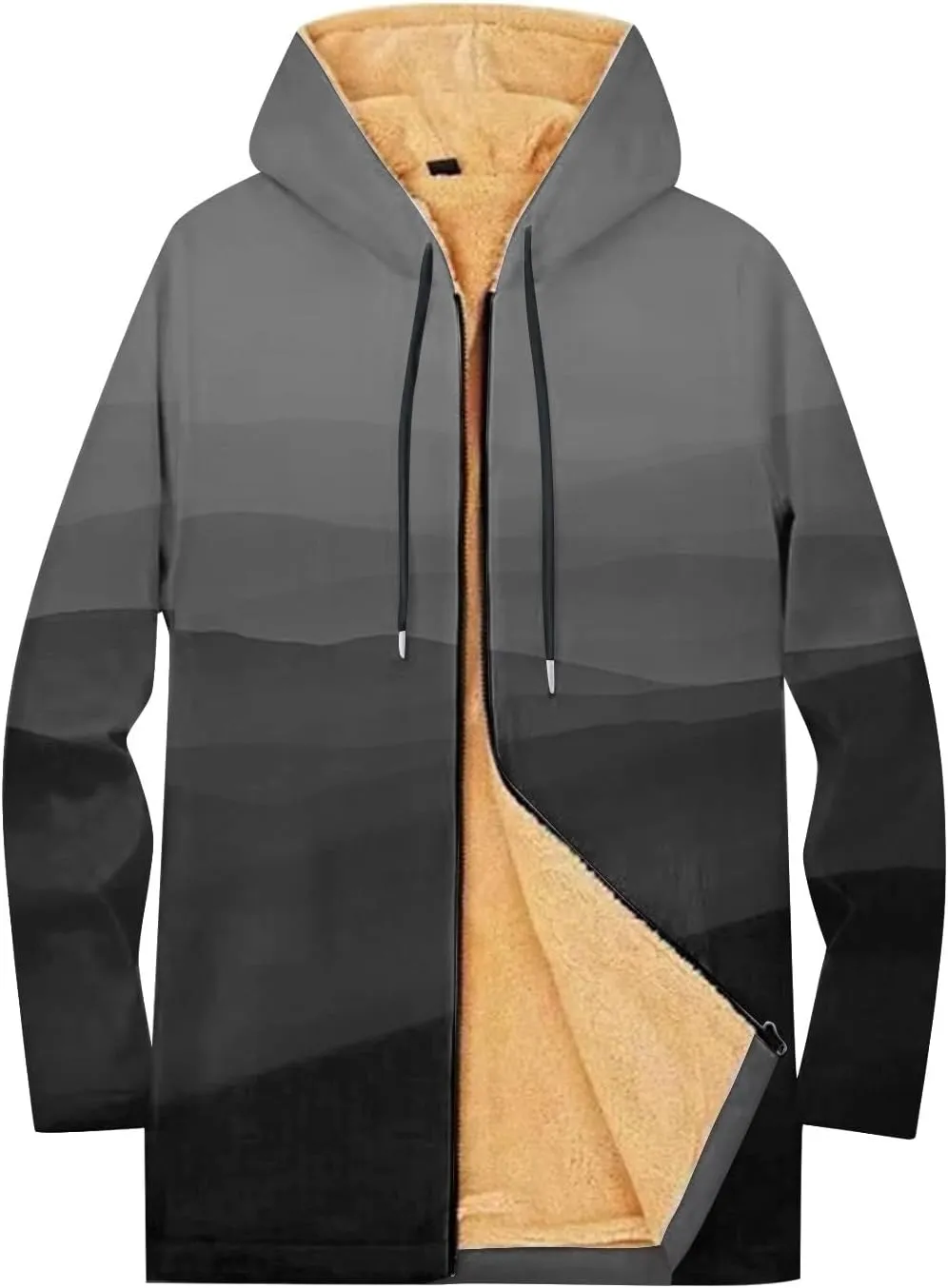 Mens Sherpa Hoodie Zip Up Heavyweight Fleece Hoodies Winter Warm Casual Sweatshirt