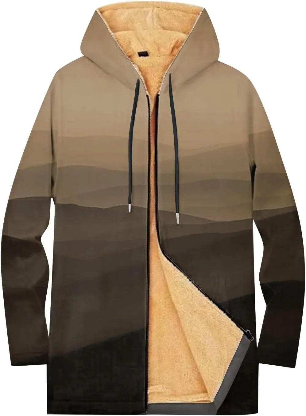 Mens Sherpa Hoodie Zip Up Heavyweight Fleece Hoodies Winter Warm Casual Sweatshirt