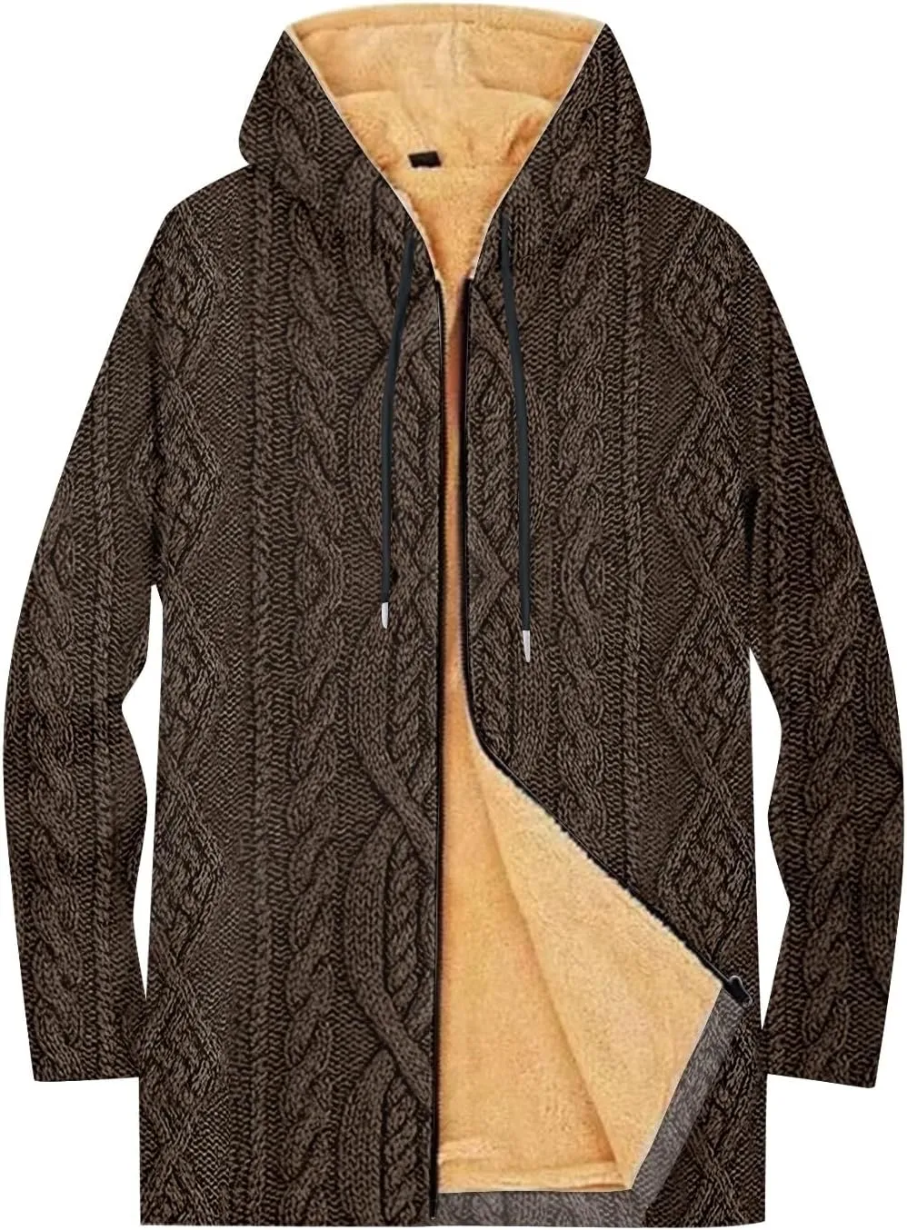 Mens Sherpa Hoodie Zip Up Thermal Warm Hooded Fleece Winter Thick Hoodies