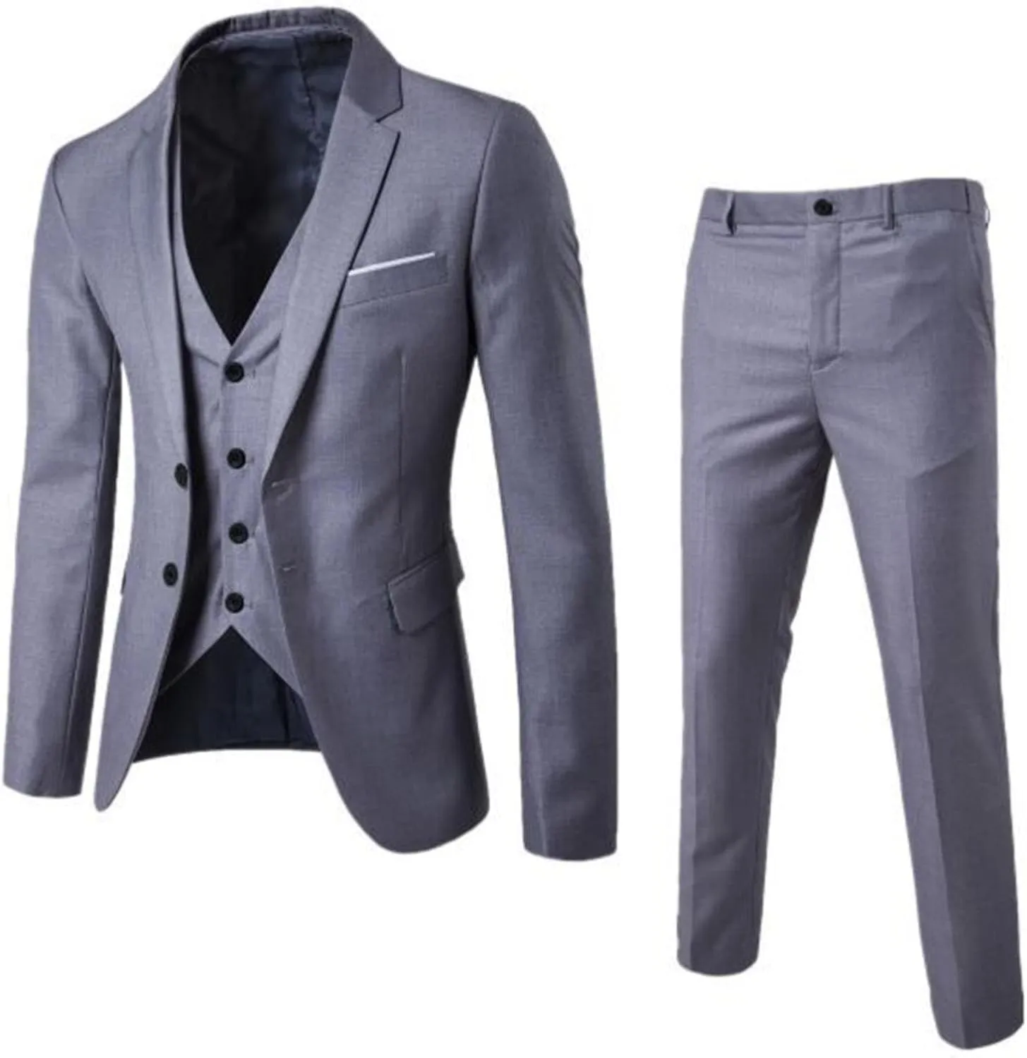 Men'S Sport Coats & Blazers Wedding Party Jacket Vest & Pants Coat Jacket Suit For Men Gabanes Para Light Blue