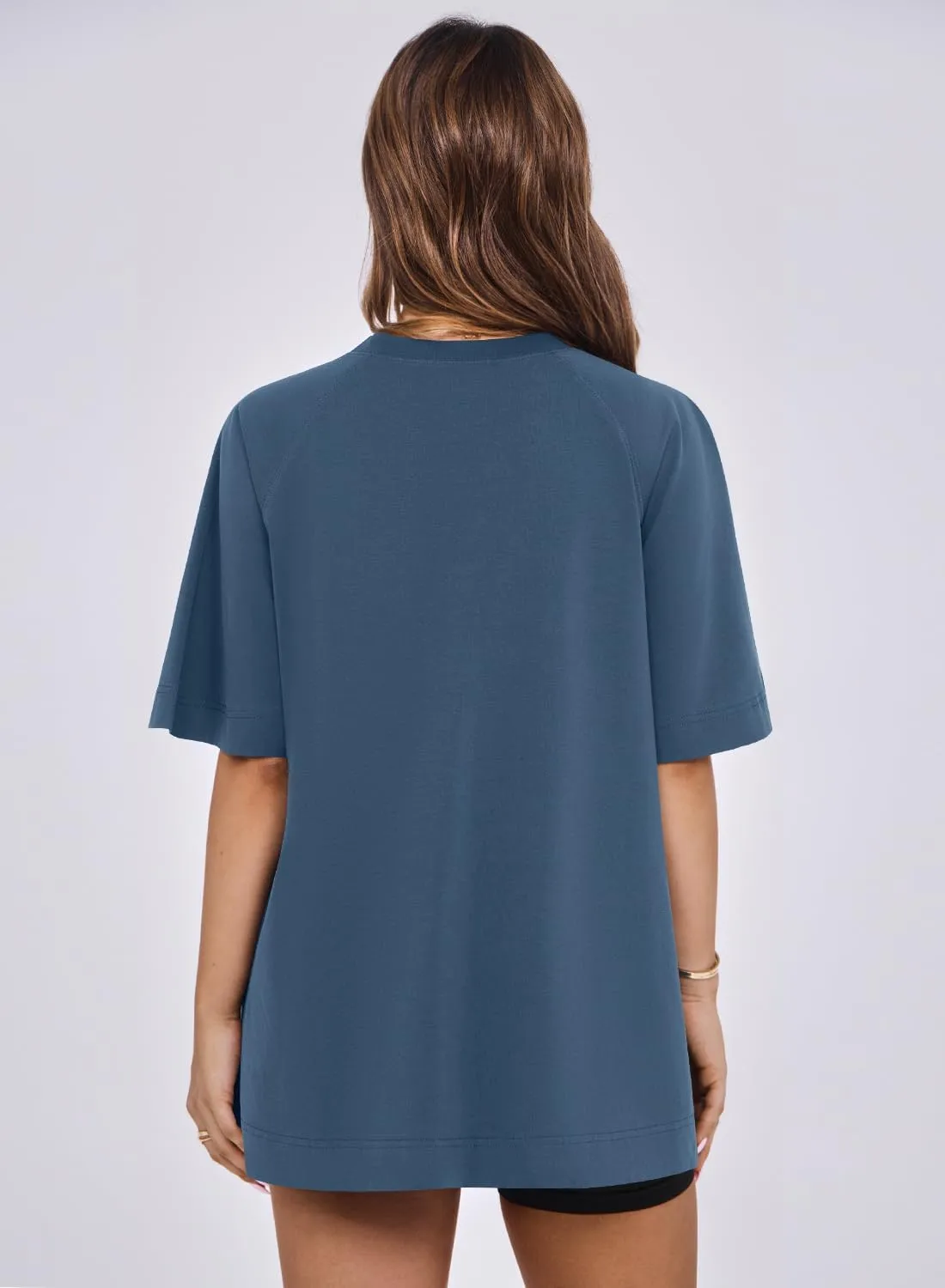 MIHOLL Womens Oversized T Shirts Short Sleeve Crewneck Summer Tops Casual Loose Basic Tees