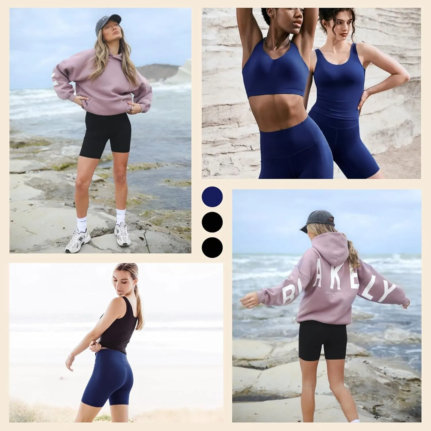 Natural Feelings 3 Pack Biker Shorts for Women-8" High Waist Workout Athletic Gym Sports Yoga Shorts Pants