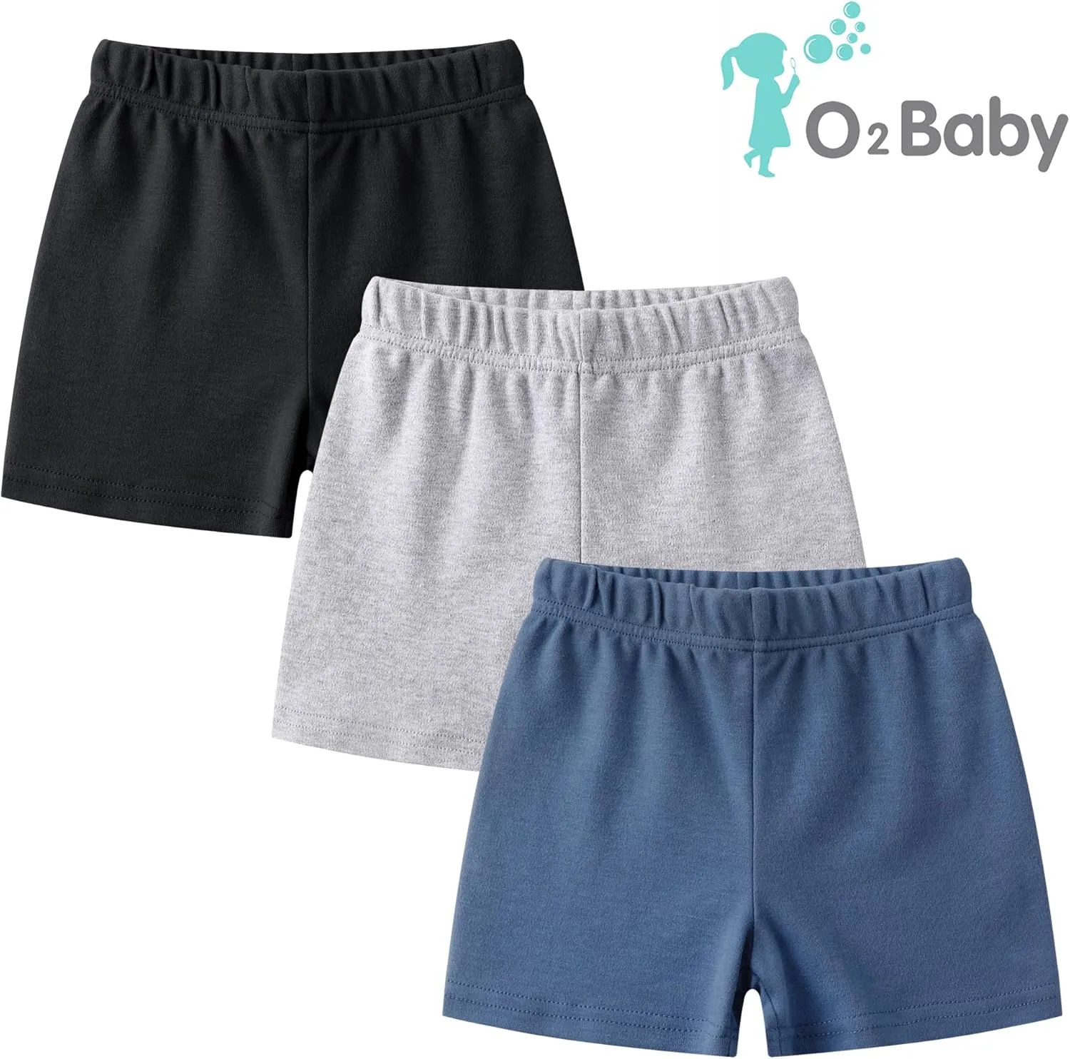 O2 BABY Organic Cotton Unisex Baby Jogger Pants, 3-Pack Pull-on Bottoms, Newborn Leggings