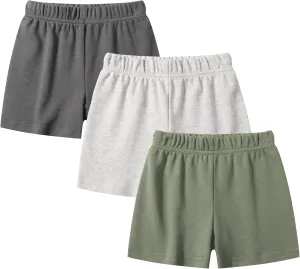O2 BABY Organic Cotton Unisex Baby Jogger Pants, 3-Pack Pull-on Bottoms, Newborn Leggings