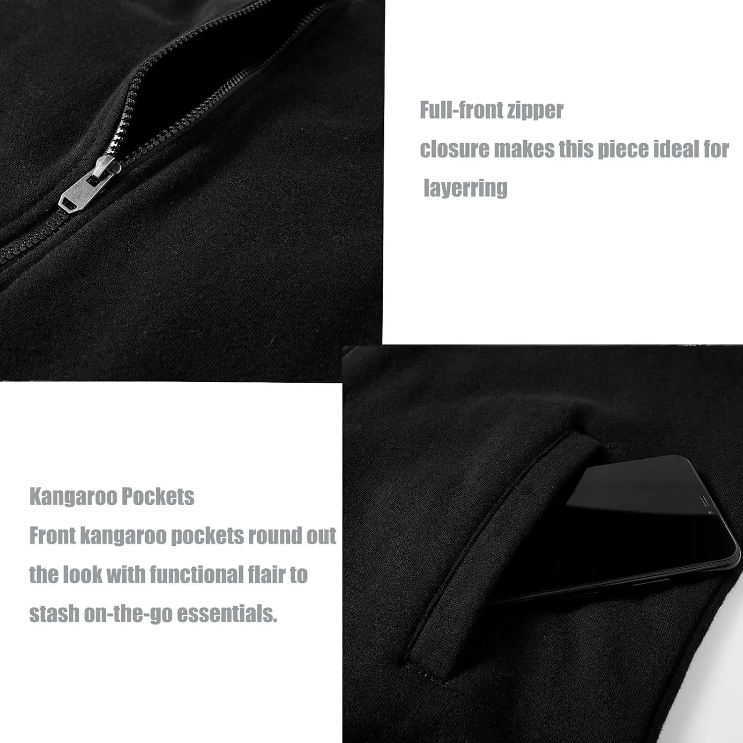 OHSNMAKSL Hoodies for Men sherpa Warm Fleece Hoodie Jacket Sweatshirt Full Zip Sport Workout Coats