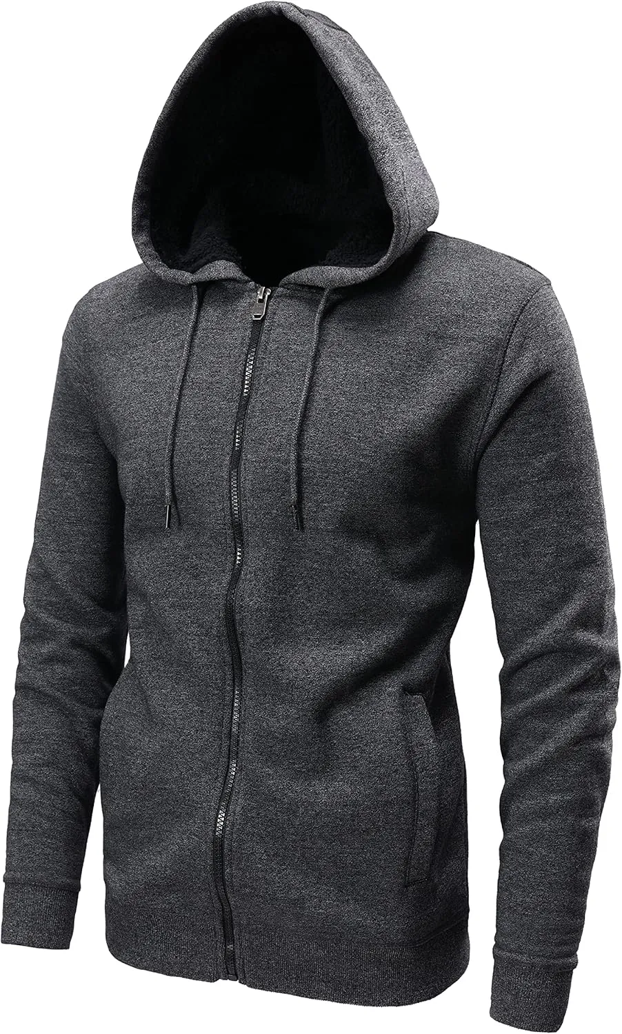 OHSNMAKSL Hoodies for Men sherpa Warm Fleece Hoodie Jacket Sweatshirt Full Zip Sport Workout Coats