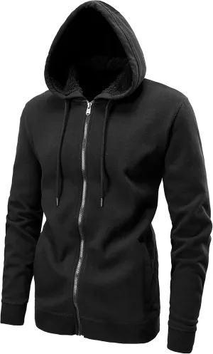 OHSNMAKSL Hoodies for Men sherpa Warm Fleece Hoodie Jacket Sweatshirt Full Zip Sport Workout Coats
