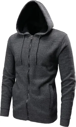 OHSNMAKSL Hoodies for Men sherpa Warm Fleece Hoodie Jacket Sweatshirt Full Zip Sport Workout Coats