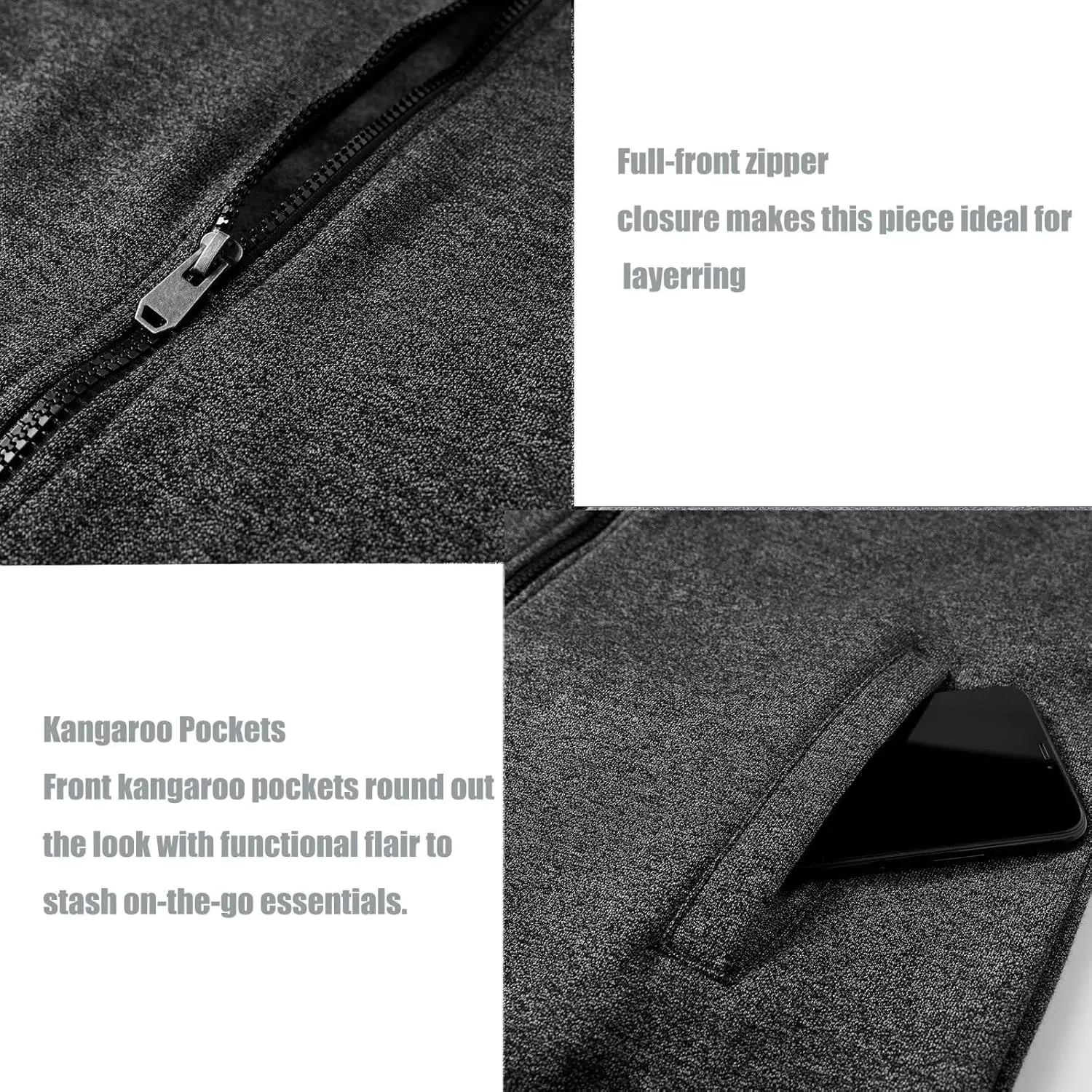 OHSNMAKSL Hoodies for Men sherpa Warm Fleece Hoodie Jacket Sweatshirt Full Zip Sport Workout Coats