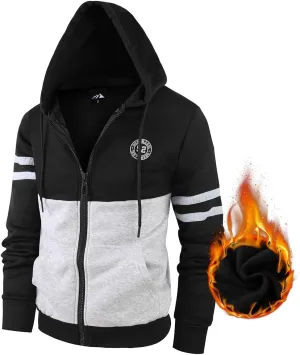 OHSNMAKSL Hoodies for Men sherpa Warm Fleece Hoodie Jacket Sweatshirt Full Zip Sport Workout Coats