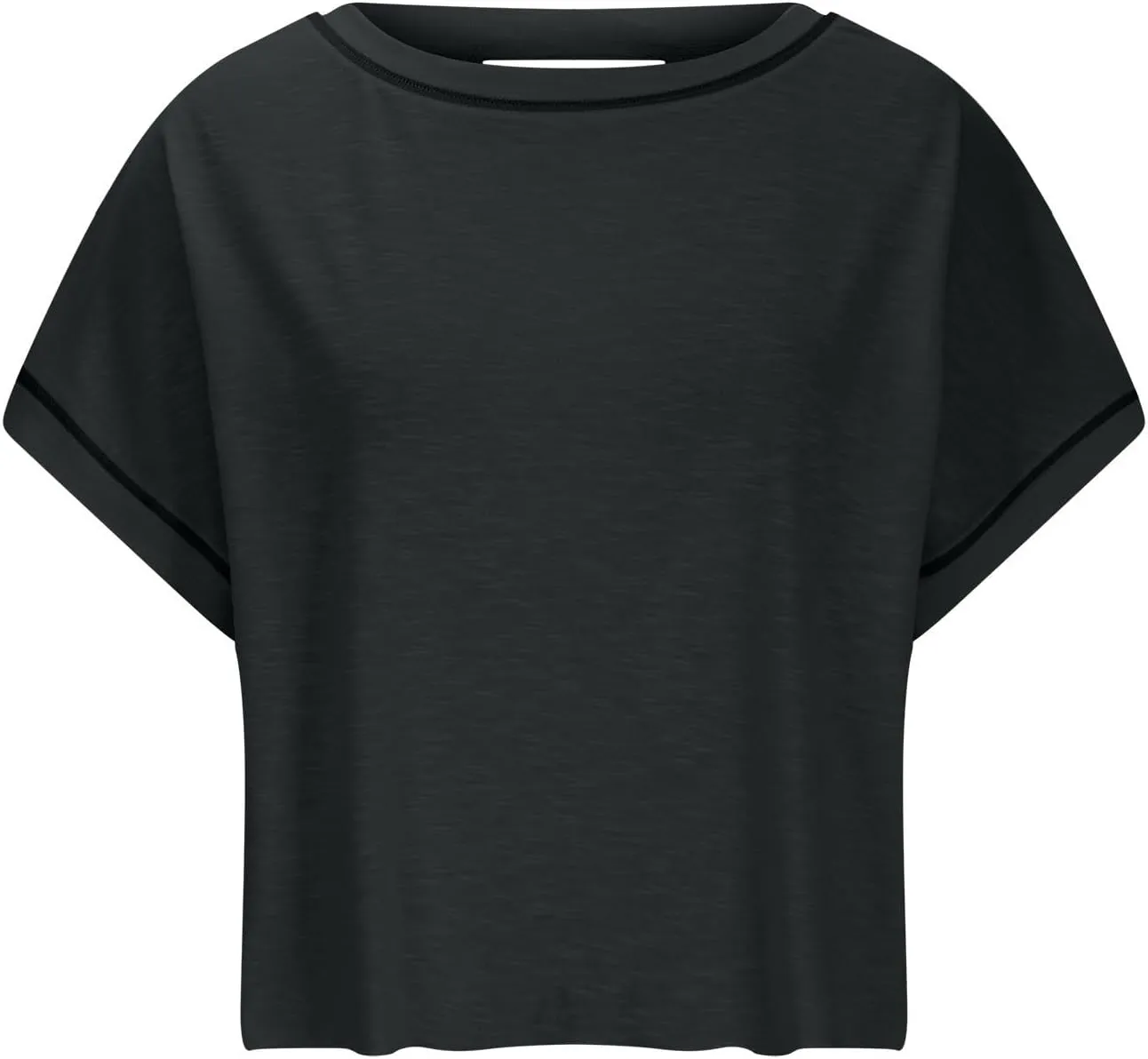 Open Back Tops for Women Workout Crop Tops Short Sleeve Casual Backless Gym Yoga Shirts Loose Fit Athletic Tops