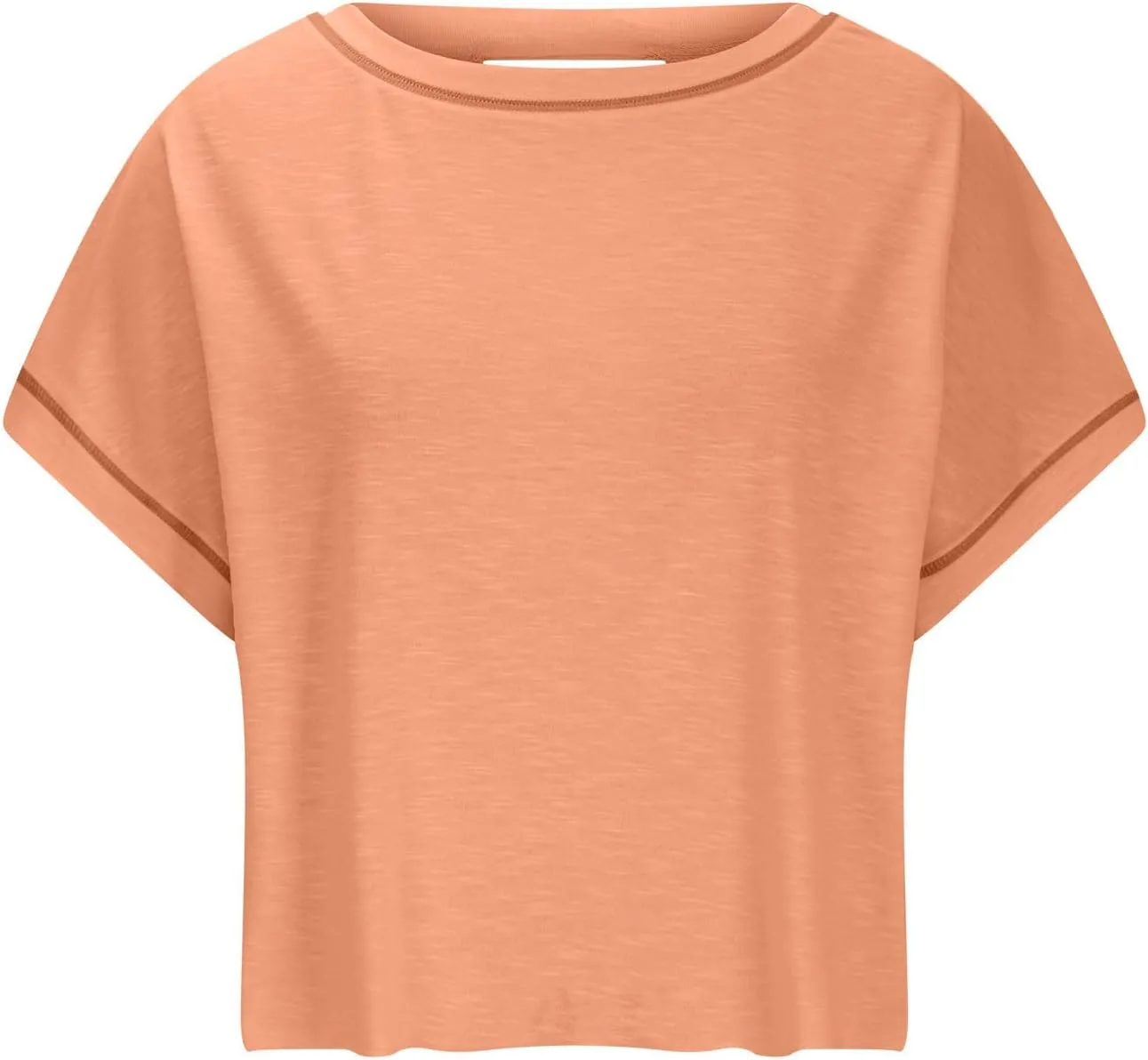 Open Back Tops for Women Workout Crop Tops Short Sleeve Casual Backless Gym Yoga Shirts Loose Fit Athletic Tops