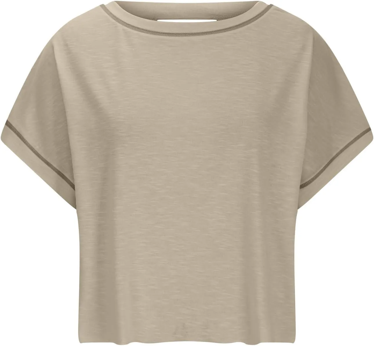 Open Back Tops for Women Workout Crop Tops Short Sleeve Casual Backless Gym Yoga Shirts Loose Fit Athletic Tops