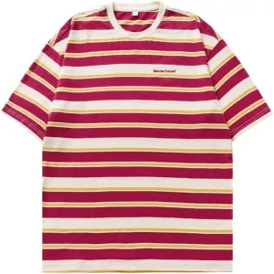 Oversized Striped Shirt Women Vintage Baggy Basic Tees for Men Summer Streetwear Shirts