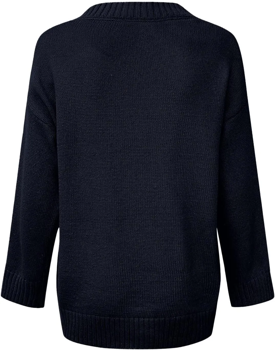 Oversized Sweater for Women Sexy Deep V Neck Cable Knit Sweaters Long Sleeve Loose Jumper Tunic Pullover Tops