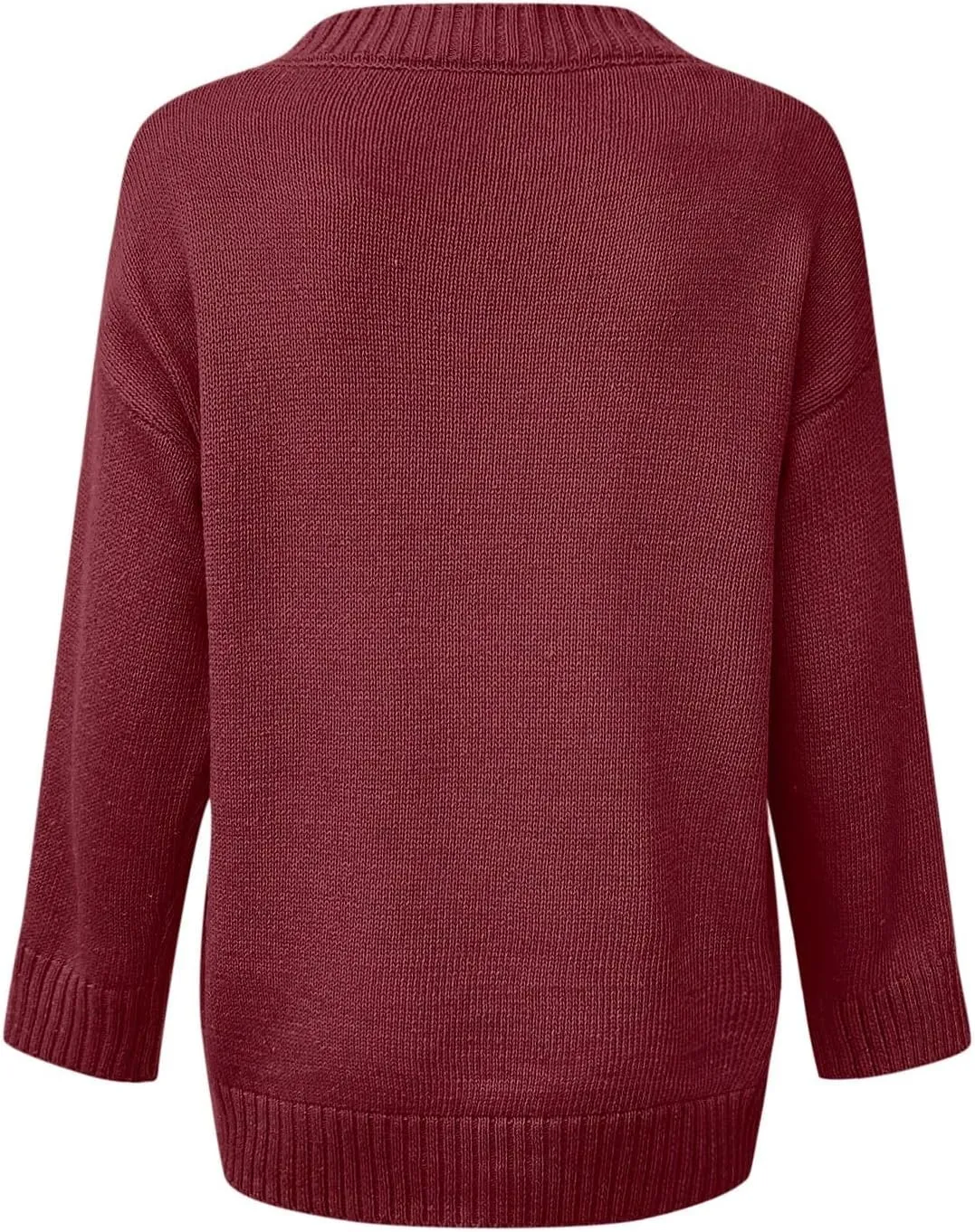 Oversized Sweater for Women Sexy Deep V Neck Cable Knit Sweaters Long Sleeve Loose Jumper Tunic Pullover Tops