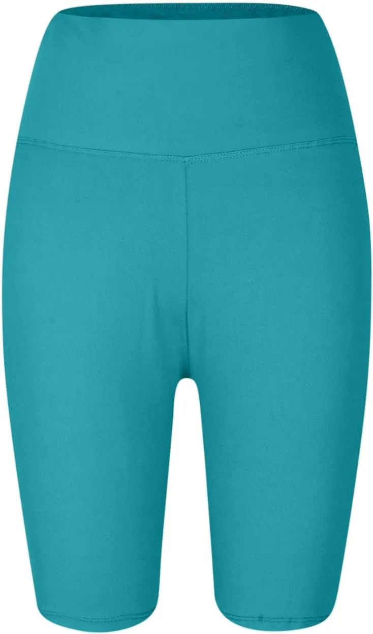 Plus Size Shorts for Women Stretch High Waist Workout Biker Short Leggings with Pocket Summer Fashion Fitness Shorts
