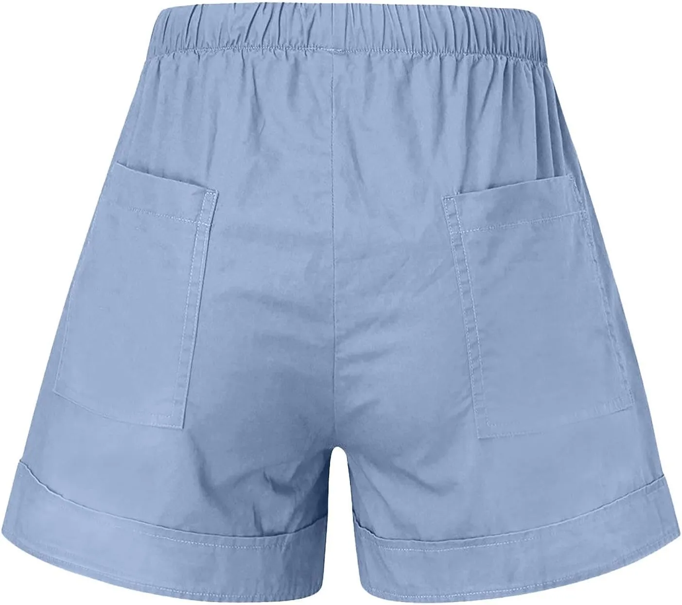 Plus Size Summer Shorts for Women Dressy Casual Elastic Waist Drawstring Cotton Linen Shorts with Pockets