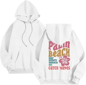 Pom Puff Oversized Hoodies for Women, Teen Girls Preppy Sweatshirt Pullover Long Sleeve Y2K Graphic Tees with Pockets