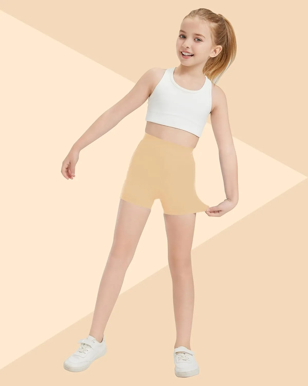 QBK Girls Basic Solid Shorts Dance Gymnastics Under Skirts Shorts Cotton for 2T-13Years Toddler Little Girls Soft Breathable