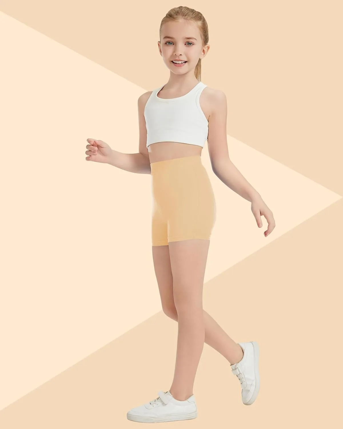 QBK Girls Basic Solid Shorts Dance Gymnastics Under Skirts Shorts Cotton for 2T-13Years Toddler Little Girls Soft Breathable