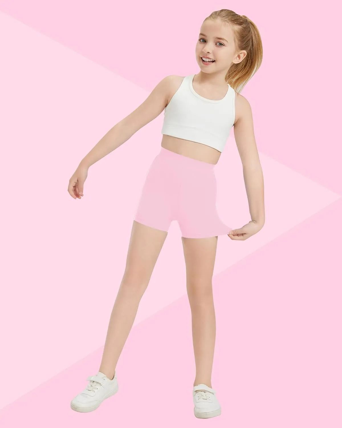 QBK Girls Basic Solid Shorts Dance Gymnastics Under Skirts Shorts Cotton for 2T-13Years Toddler Little Girls Soft Breathable