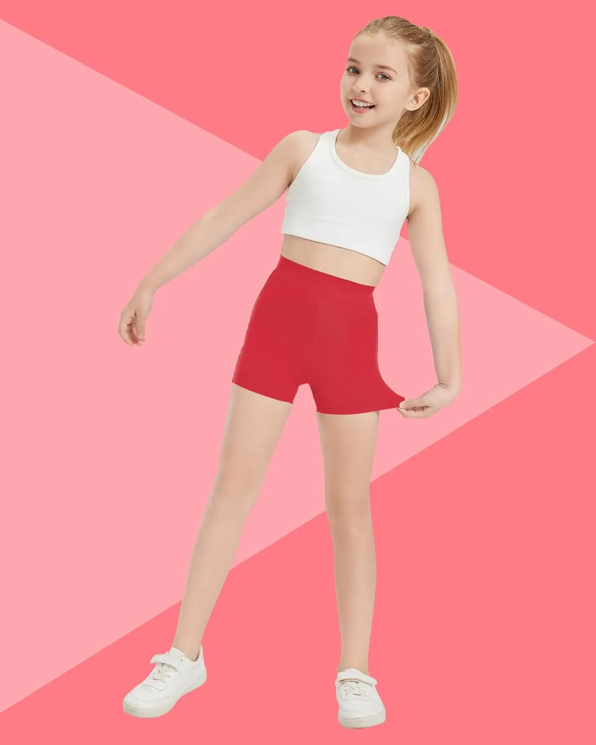 QBK Girls Basic Solid Shorts Dance Gymnastics Under Skirts Shorts Cotton for 2T-13Years Toddler Little Girls Soft Breathable