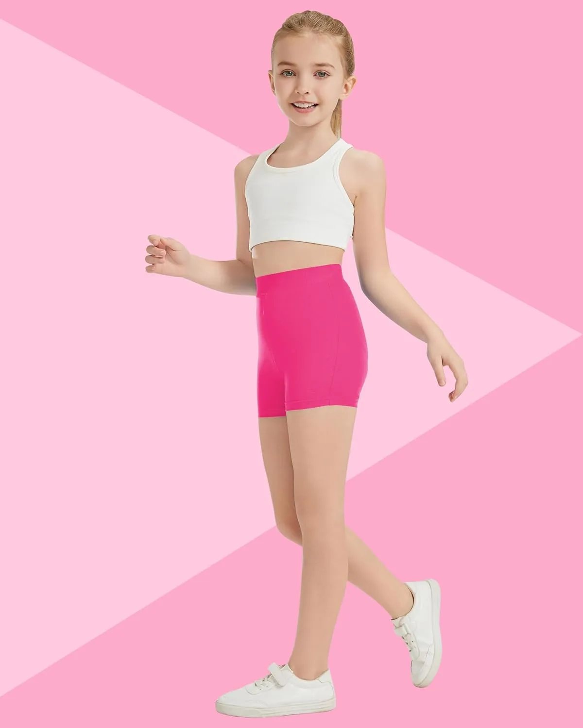 QBK Girls Basic Solid Shorts Dance Gymnastics Under Skirts Shorts Cotton for 2T-13Years Toddler Little Girls Soft Breathable